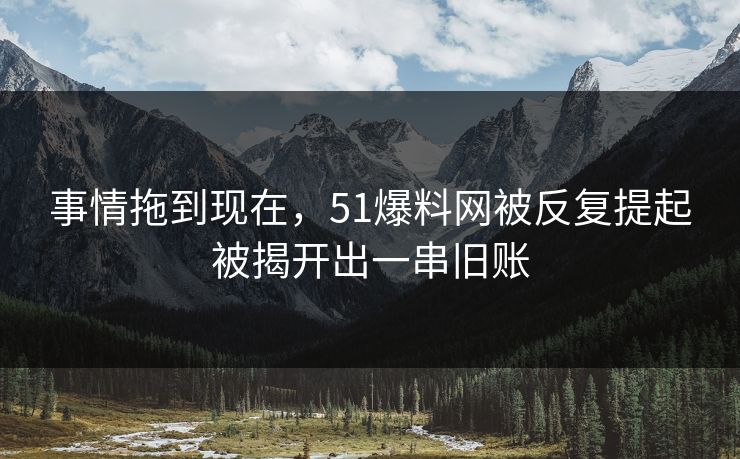事情拖到现在,51爆料网被反复提起被揭开出一串旧账