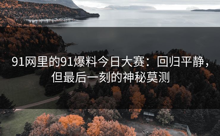 91网里的91爆料今日大赛：回归平静，但最后一刻的神秘莫测